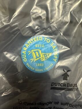 Dutch Bros Black Backpack with Blue & Yellow Patch